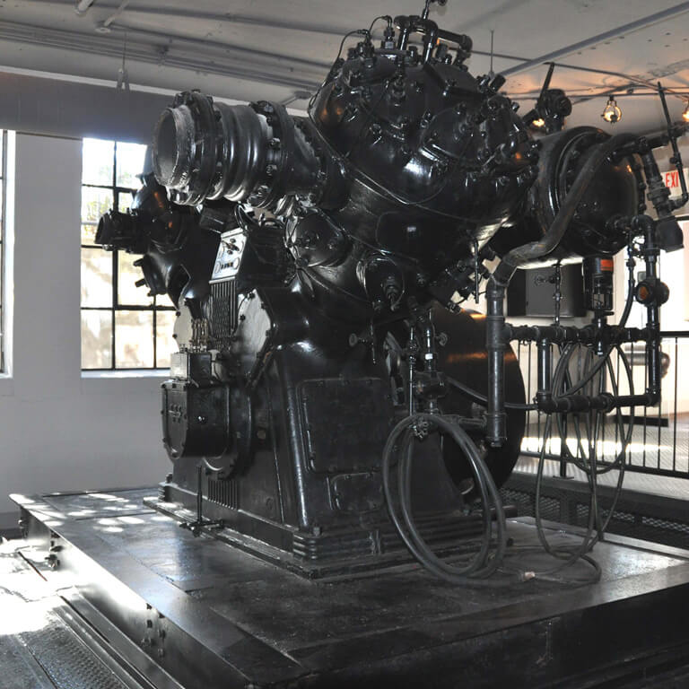 Antique Worthington air compressor once used in the manufacturing process at the Ford Valve Plant