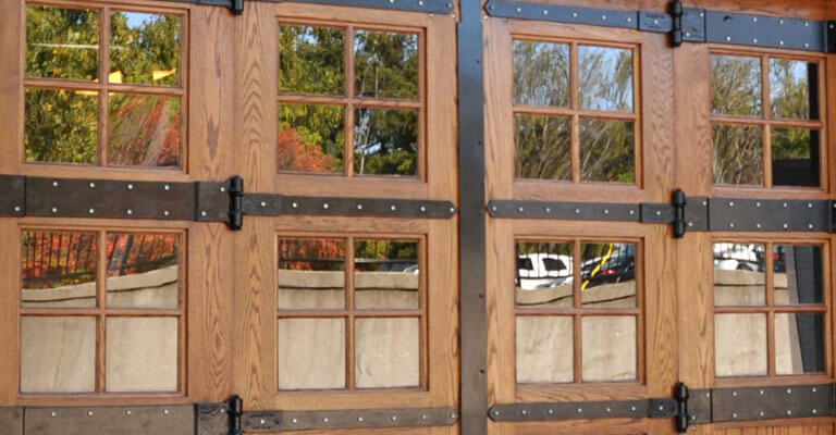 Renovated Oak Loading Dock Doors at Water Wheel Centre