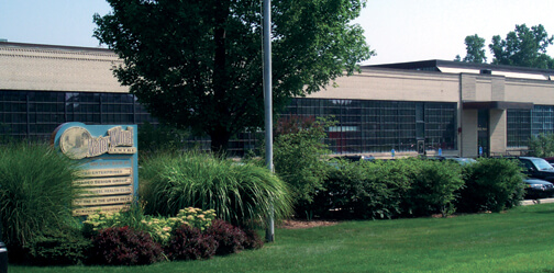 Water Wheel Centre South Elevation and building signage